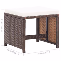 VidaXL 46417 sedia da esterno Terrazzo Seduta imbottita Rattan sintetico Marrone, Crema, Bianco - Vista aggiuntiva 6