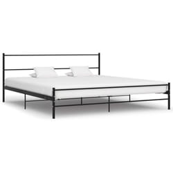 Letto adulto, Giroletto, Letto matrimonial Nero in Metallo 200x200 cm vidaXL