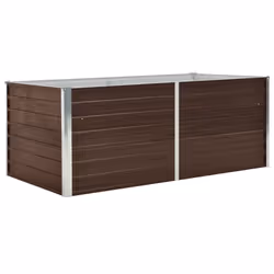 vidaXL Letto di Coltura Rialzato 160x80x45cm Acciaio Zincato Marrone - Vista aggiuntiva 2