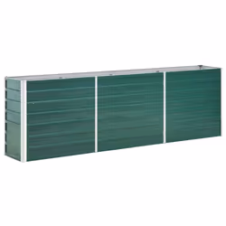 vidaXL Letto Rialzato in Acciaio Zincato 240x40x77 cm Verde - Vista aggiuntiva 2