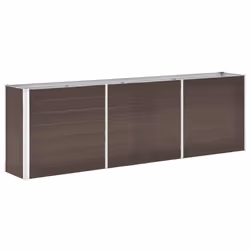 vidaXL Letto Rialzato in Acciaio Zincato 240x40x77 cm Marrone - Vista aggiuntiva 2