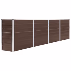 vidaXL Letto di Coltura Rialzato 320x40x77 cm Acciaio Zincato Marrone - Vista aggiuntiva 2