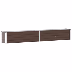 vidaXL Letto Rialzato in Acciaio Zincato 320x40x45 cm Marrone - Vista aggiuntiva 2