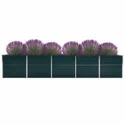 Letto Rialzato da Giardino in Acciaio Zincato 400x80x77cm Verdecod mxl 78964 - Vista aggiuntiva 2