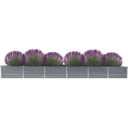 Vidaxl - Letto Rialzato da Giardino Acciaio Zincato 480x80x45 cm Grigio