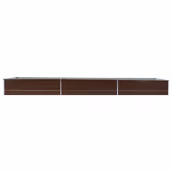 vidaXL Letto Rialzato Giardino in Acciaio Zincato 480x80x45 cm Marrone - Vista aggiuntiva 3