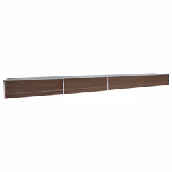 Letto Rialzato Giardino in Acciaio Zincato 600x80x45 cm Marronecod mxl 105286 - Vista aggiuntiva 2