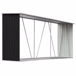vidaXL Capannone da Giardino in Acciaio Zincato 330x84x152cm Antracite - Vista aggiuntiva 2