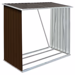 vidaXL Capannone da Giardino in Acciaio Zincato 163x83x154 cm Marrone - Vista aggiuntiva 2