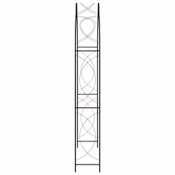 Arco da Giardino Nero 150x34x240 cm in Ferro cod mxl 97038 - Vista aggiuntiva 3