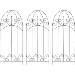 vidaXL Supporti da Giardino per Piante 3 pz Neri 40x100 cm in Ferro