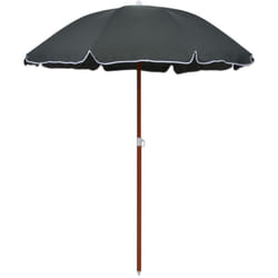 vidaXL Ombrellone da Giardino con Palo in Acciaio 180 cm Antracite