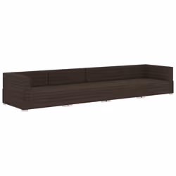 vidaXL Set Divani da Giardino 4 pz con Cuscini in Polyrattan Marrone - Vista aggiuntiva 3