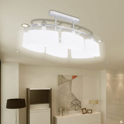 Lampade da Soffitto Ellissoidali 2 pz Paralume in Vetro E14 Vidaxl 84507