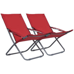 Vidaxl - Sedie da Spiaggia Pieghevoli 2 pz in Tessuto Rosso 20862