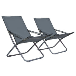 VidaXL 47905 sedia da esterno Terrazzo Tessuto, Oxford, Acciaio Grigio