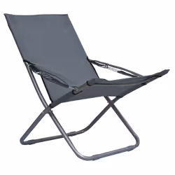 VidaXL 47905 sedia da esterno Terrazzo Tessuto, Oxford, Acciaio Grigio - Vista aggiuntiva 3