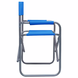 VidaXL 47917 sedia da esterno Terrazzo Poliestere, Acciaio Blu - Vista aggiuntiva 4