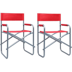 Sedie da Regista 2 pz in Acciaio Rosse vidaXL52377