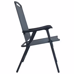 VidaXL 47922 sedia da esterno Terrazzo Acciaio, Tessile Grigio - Vista aggiuntiva 4