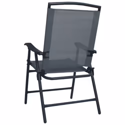 VidaXL 47922 sedia da esterno Terrazzo Acciaio, Tessile Grigio - Vista aggiuntiva 5