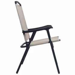 VidaXL 47924 sedia da esterno Terrazzo Acciaio, Tessile Crema - Vista aggiuntiva 4