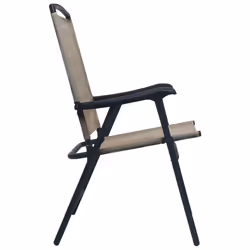 VidaXL 47925 sedia da esterno Terrazzo Acciaio, Tessile Grigio talpa - Vista aggiuntiva 4