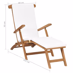 VidaXL 47408 sedia da esterno Terrazzo Seduta imbottita Teak - Vista aggiuntiva 8