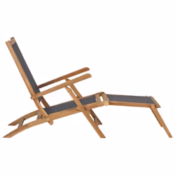 VidaXL 47410 sedia da esterno Terrazzo Seduta imbottita Teak Nero - Vista aggiuntiva 2
