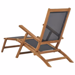 VidaXL 47410 sedia da esterno Terrazzo Seduta imbottita Teak Nero - Vista aggiuntiva 5