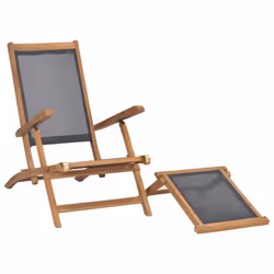 VidaXL 47410 sedia da esterno Terrazzo Seduta imbottita Teak Nero - Vista aggiuntiva 6