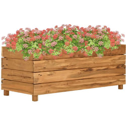 Vidaxl - Fioriera 100x40x38 cm in Legno Massello di Teak e Acciaio 3070