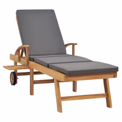 VidaXL 48023 sedia da esterno Salone Seduta imbottita Teak Grigio - Vista aggiuntiva 3