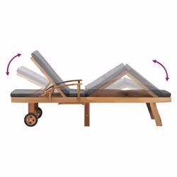 VidaXL 48023 sedia da esterno Salone Seduta imbottita Teak Grigio - Vista aggiuntiva 6