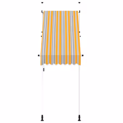 vidaXL Tenda da Sole Retrattile Manuale 100 cm a Strisce Blu e Gialle - Vista aggiuntiva 3