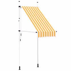 vidaXL Tenda da Sole Retrattile Manuale 100 cm Strisce Arancio Bianche - Vista aggiuntiva 2