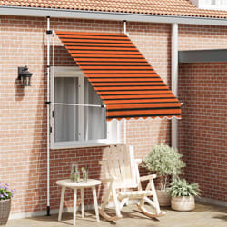 vidaXL Tenda da Sole Retrattile Manuale 150 cm Arancione e Marrone