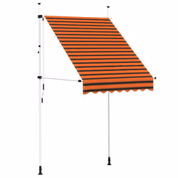vidaXL Tenda da Sole Retrattile Manuale 150 cm Arancione e Marrone - Vista aggiuntiva 2