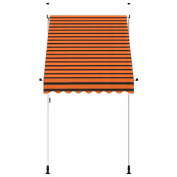 vidaXL Tenda da Sole Retrattile Manuale 150 cm Arancione e Marrone - Vista aggiuntiva 3