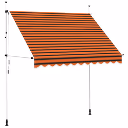 vidaXL Tenda da Sole Retrattile Manuale 250 cm Arancione e Marrone - Vista aggiuntiva 2