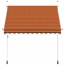 vidaXL Tenda da Sole Retrattile Manuale 250 cm Arancione e Marrone - Vista aggiuntiva 3