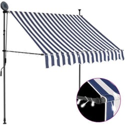 Tenda da Sole Retrattile Manuale con led Blu e Bianco varie dimensioni dimensioni : 100 cm