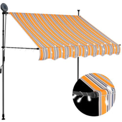 Tenda da Sole Retrattile Manuale, Telo Ombreggiante con led 100 cm Gialla e Blu Vidaxl