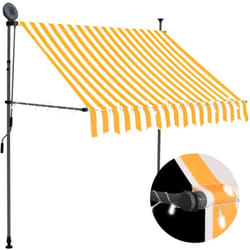Tenda da Sole Retrattile Manuale led 100 cm Bianca e Arancione Vidaxl 91321