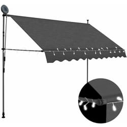 Tenda da Sole Retrattile Manuale con led Antracite varie dimensioni dimensioni : 300 cm