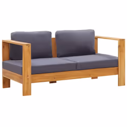 vidaXL Panca da Giardino con Cuscini 140 cm in Legno di Acacia Grigio - Vista aggiuntiva 2