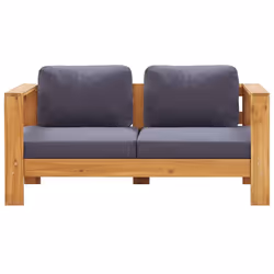 vidaXL Panca da Giardino con Cuscini 140 cm in Legno di Acacia Grigio - Vista aggiuntiva 3