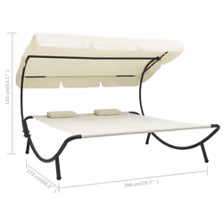 VidaXL 48068 letto per esterni Crema - Vista aggiuntiva 7