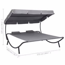 VidaXL 48070 letto per esterni Grigio - Vista aggiuntiva 7