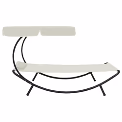 VidaXL 48077 sedia da esterno Terrazzo Seduta imbottita Oxford, Acciaio Crema, Bianco - Vista aggiuntiva 2